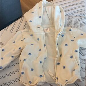 Carter's Cream and Blue Polka Dot Kids Jacket
